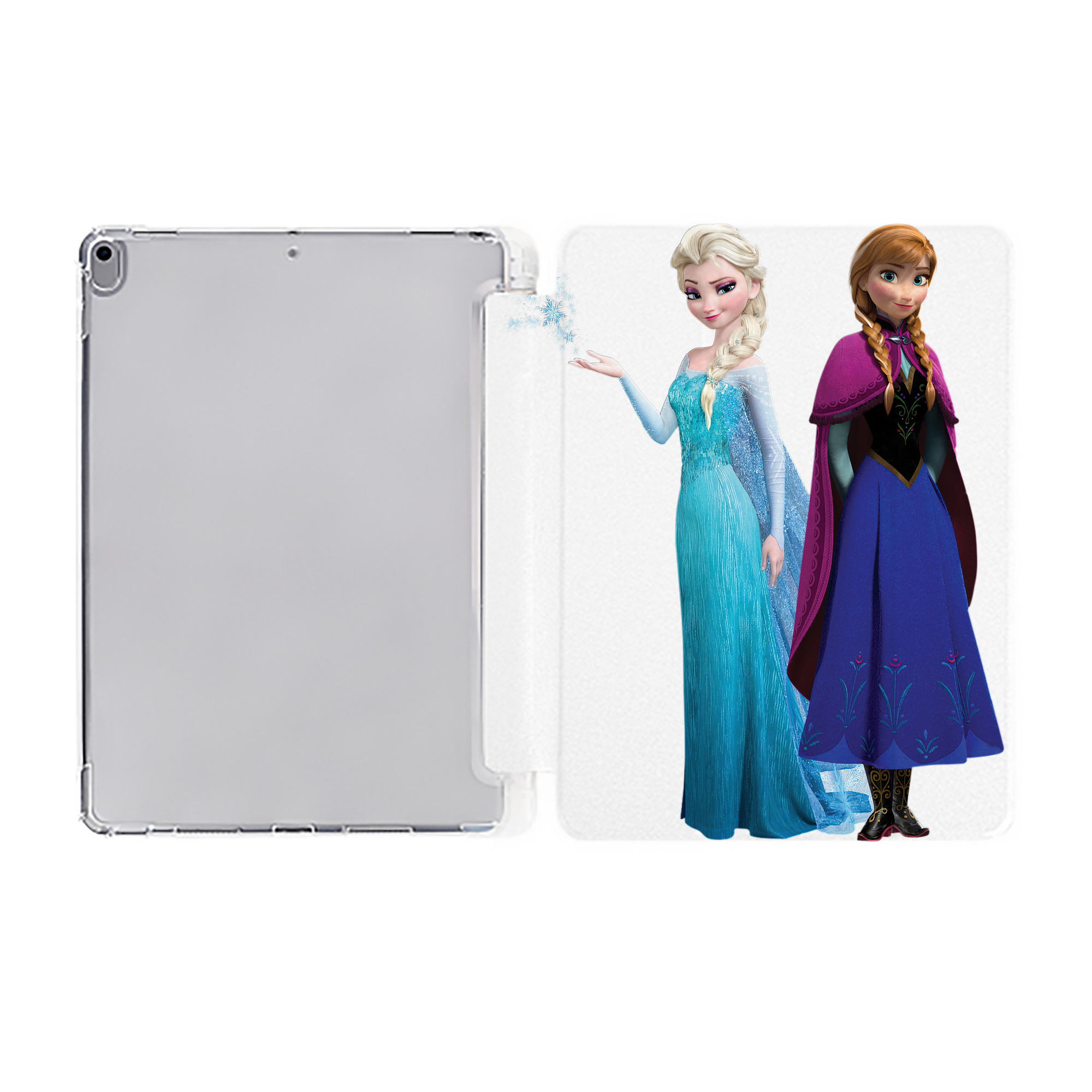 （画像用） アナと雪の女王 アンナ エルサ Frozen Anna Elsa IPad ケース ペン収納付き 三つ折りスタンド PUレザー×シリコン 対応機種9.5/10.5/10.9インチ